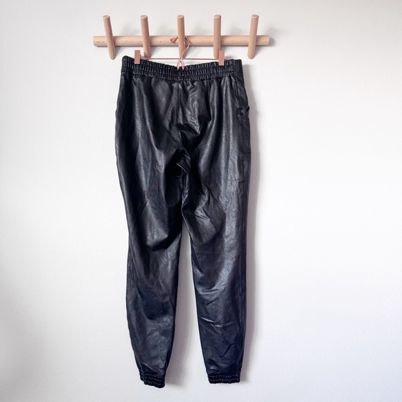 SPANX Black Faux Leather Joggers - Picture 7 of 14